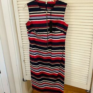 Chic! NWT Marine ⚓️ Batik Shift Dress 👗 Donna Karan NY Spring 2019 Collection